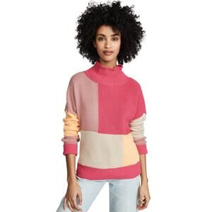 525 America Colorblock Sweater Tango Orange Size Medium New